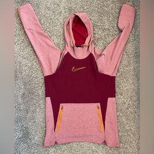 Nike Therma‑FIT Training Pullover Hoodie | Red, Burgundy, Gold | Size: Small